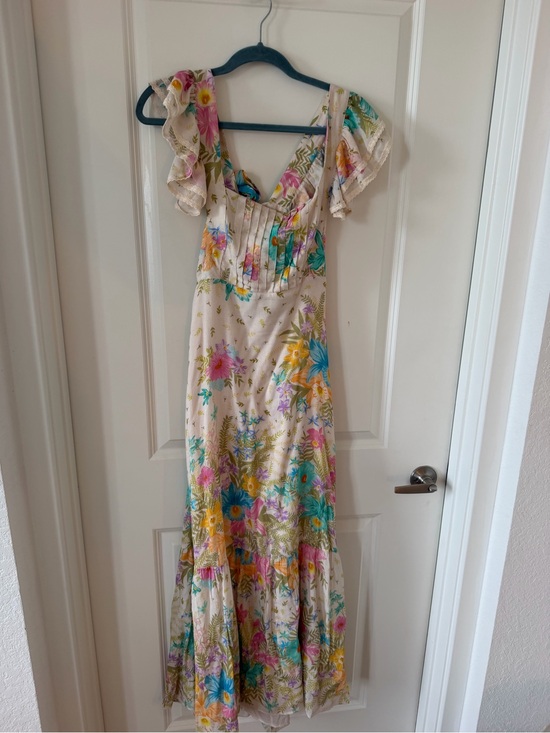 Spell Dresses & Skirts - SPELL Floral Ruffle Maxi Dress in Cream